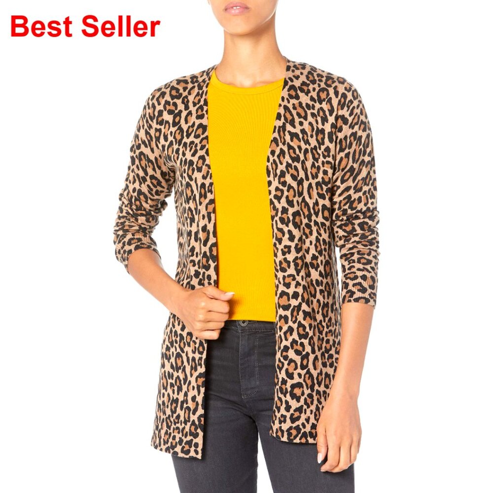 Lightweight Open-Front Cardigan Sweater, Plus Size, Cotton Blend, Layering Piece